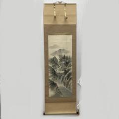 平間耕道 水墨山水 掛軸 尺五巾立　山水 平間耕道 水墨山水 掛軸 尺五巾立 山水 - メルカリ