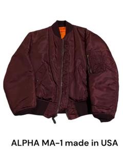パーティを彩るご馳走や MA-1 ALPHA USA製 メルカリ - 短丈 えんじ色 80s～90s ジャケット・アウター