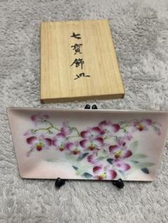 尾張七宝花鳥図飾り皿 [B25295] 七宝焼 尾張七宝 花瓶 茄子紺地山鳩に桜の図 明治期 - CRAFTS DESIGN