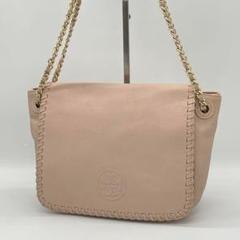 【美品】ToryBurch マリオン ハンドバッグ 2way ピンクベージュ