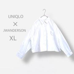 【UNIQLO × JWANDER】　コラボ　長袖シャツ　ロゴ刺繍　大きいサイズ