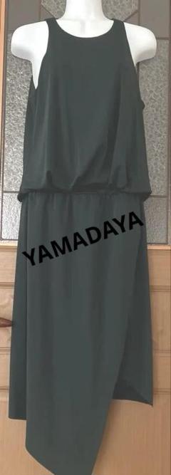 ヤマダヤAga ダークグリーン ノースリーブ ワンピース