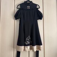新品未使用 Amavel ひざ丈ワンピース アクセ付き 華ロリ チャイナ 黒 新品未使用 Amavel ひざ丈ワンピース アクセ付き 華ロリ