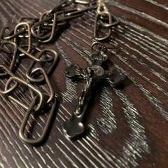 VTG 80s GAULTIER BRZ Crucifix Necklace