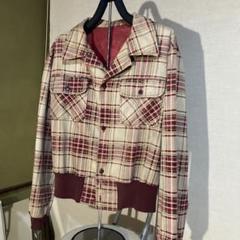 50s ロカビリー ギャバジャン 黒赤 ストライプ 希少 Dry Bones 50s ギャバジャン 2トーン ブラックピンク L