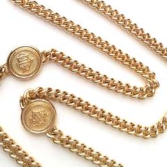 vintage Dior エンブレム ロゴ 重厚 チェーン ネックレス
