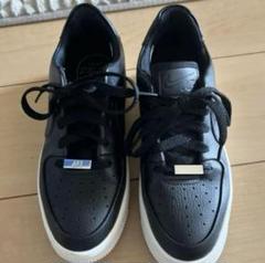 5cm厚Nike Air Force 1 ブラックレザー スニーカー