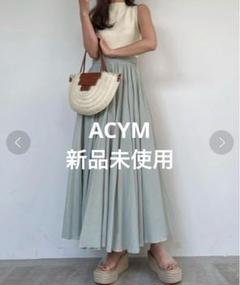 「大人気 新入荷 新品」に該当するファッション通販 ACYM アシームCombi nosleeve airyワンピースミントグリーン ワンピース