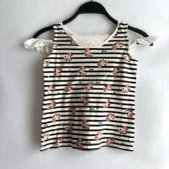 Barbieバービー130ブランドロゴ花柄タンクトップノースリーブボーダー子供服