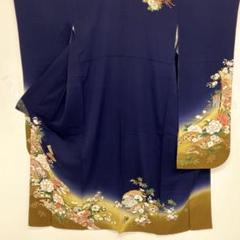 【和】15924o 振袖　金彩　流水に芝と蝶文様　着物 和】15924o 振袖 金彩 流水に芝と蝶文様 着物