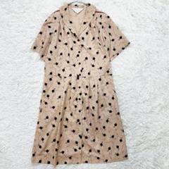 LAURA ASHLEY 毛糸柄シャツワンピース　半袖　ギャザー　1/S