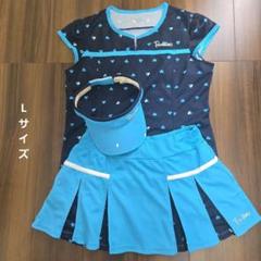 テニスウェアセット ネイビー 幾何学模様　3点セット テニスウェアセット ネイビー 幾何学模様 3点セット 楽天市場