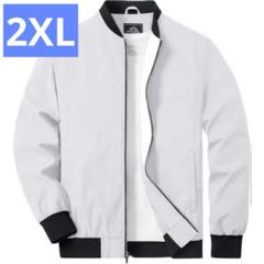 ジャンパー メンズ 2XL 作業着 バイク ジャケット 薄手 登山 ホワイト