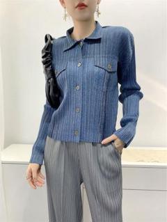 【おトク】 新品 メルカリ - F プリーツデニムプリントジャケット ジャケット・アウター