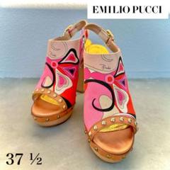 EMILIO PUCCIエミリオプッチ ウエッジソールサンダル 袋付き EMILIO PUCCI エミリオプッチ ウェッジソールサンダル マルチ
