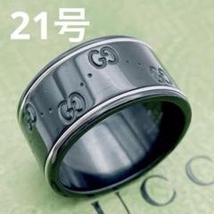 GUCCI アイコンリング ワイド ブラック 21号 - メルカリ