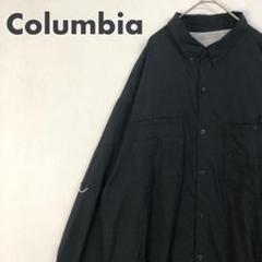 2508 コロンビア　タグ　ロゴ　BD長袖　シャツ　黒　2XL