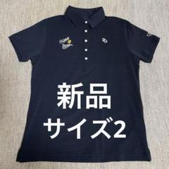 【新品】パーリーゲイツ 半袖シャツシアサッカー サイズ2 ネイビー