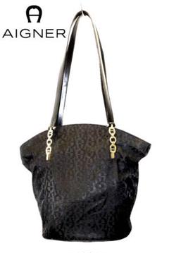 美品 AIGNER アイグナー トートバッグ レザー リボン チャーム ブラック IVY Tote Bag L, ink | AIGNER JAPAN WEBSITE
