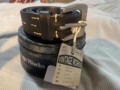 Vintage Works レザーベルト 33/84 日本製 黒 メンズ