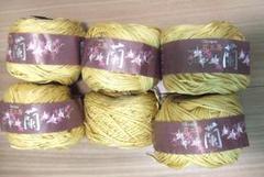 オリムパス　花工房　蘭(らん)　パステルイエロー　5玉＋残糸28gフラットヤーン