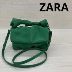 yukiさま⭐︎ZARA グリーン バッグ 本革 緑 ZARA 緑 バッグ - メルカリ