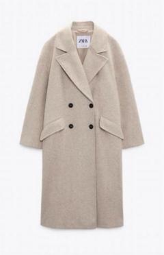 最終値下げ!!超美品♡ZARA Manteco ベージュ ロングコート L ZARA 完売品 ロングコート ライトベージュ ポケット付き ウール