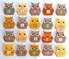折り紙　ハンドメイド　「寿」　ふくろう　フクロウ　秋　敬老の日　20羽セット