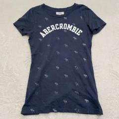 アバクロンビーアンドフィッチ◇ロゴプリントTシャツ 総柄 トナカイ アバクロ S