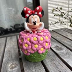 希少東京ディズニーリゾートミニーマウス貯金箱お花フィギュア