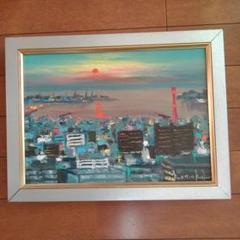西条巧 神戸山手風景 栄光教会 風景画 絵画 油絵 油彩画 市電 路面電車 西条巧 神戸山手風景 栄光教会 風景画 絵画 油絵 油彩画 市電
