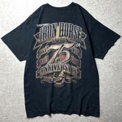 GILDAN 半袖Tシャツ　バイカー　Bar 両面プリント　飲食店　黒　L
