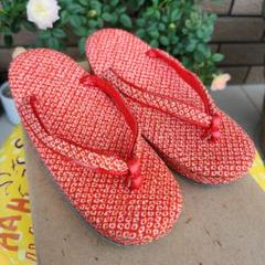 昭和レトロ★赤　七五三　草履約　17cm