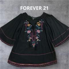 カゴママ　　黒の刺繍入りチュニック 七分丈 XXI 黒の刺繍入り五分袖チュニック S/P - メルカリ