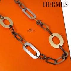 HERMES エルメス ネックレス ゴールドxオレンジ - 4500325A0123 オレンジ系 HERMES(エルメス) ネックレス・ペンダント