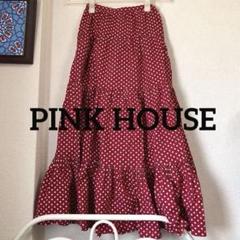 【可愛い❤】PINK HOUSE 段々フリル リボン 花柄 ロング スカート 可愛い❤】PINK HOUSE 段々フリル リボン 花柄 ロング スカート
