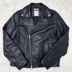 【美品】ニコアンド ラムレザー ダブルライダースジャケット ブラック Lサイズ 2025年最新】niko and  ダブルライダースの人気アイテム