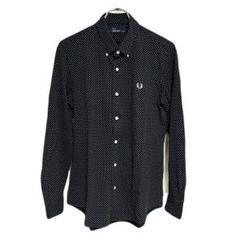良品 FRED PERRY M コットンジャージボタンダウンシャツ ドット 黒
