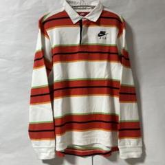 90s vintage NIKE ラガーシャツ 長袖 赤タグ L 刺繍 メンズ 送料無料』NIKE ナイキ ラガーシャツ ビッグロゴ SWOOSH XL 赤