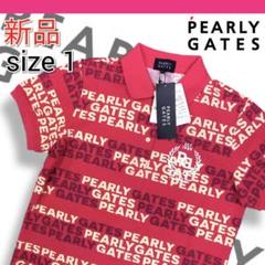【新品】パーリーゲイツ レディース 総柄ポロシャツ（1 ）