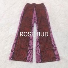 ROSE BUD ローズバッド リーフプリント柄 セミフレアパンツ M
