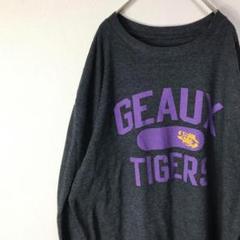 USA古着 lsu オーバーサイズ サーマル ロンT