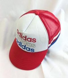 adidas キャップ　トリコロール adidas】00sロゴプリント・トリコロールカラーメッシュキャップ