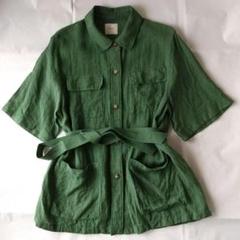 美品✨定価２.９万❤️　麻　シップス　0 x ones：サファリシャケット