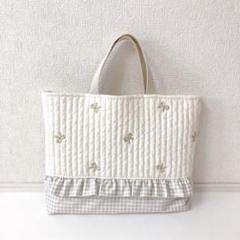 レッスンバッグ スニーカー袋　ヌビ　チューリップ刺繍　デイジー刺繍 bbde5b68c9eba9df512985c5644884