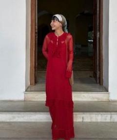 AMERI RUFFLE COLLAR KNIT DRESS vintage