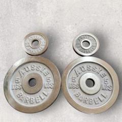 《美品》AUSSIE ダンベルプレート【5㎏×2枚 0.75㎏×2枚】セット