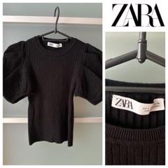 ZARA ボリュームスリーブニット　パフスリーブニット ZARA - 新品☆ZARA ザラ パフスリーブニットセーター トップス S