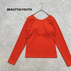 a1969＊BEAUTY&YOUTH コットンバックラウンドカットソー　オレンジ