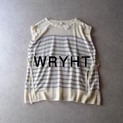 美品＊WRYHT ライト ギャザードスリーブフォークドレス M ライトベージュ 美品＊WRYHT ライト ギャザードスリーブフォークドレス M ライト